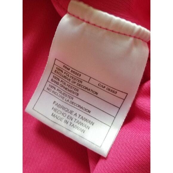 Nike Fit Dry Pink Long Sleeve White Mesh Exercise Top Crew Neck Size S - Picture 8 of 11